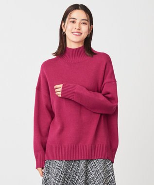 ANY ラムウールバックテイルニット マゼンタ