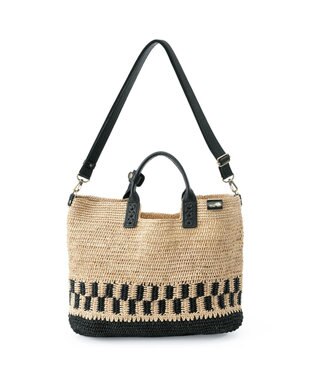 IBIZA ラフィア　２ＷＡＹバッグ　（Ｌ） ベージュ