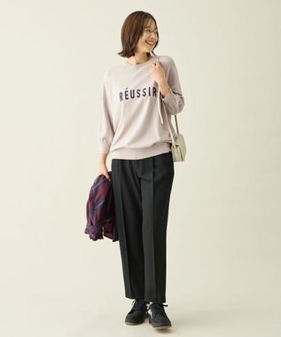 ANY L 【裏起毛/ウエストゴム】ウォームテーパードパンツ ブラック