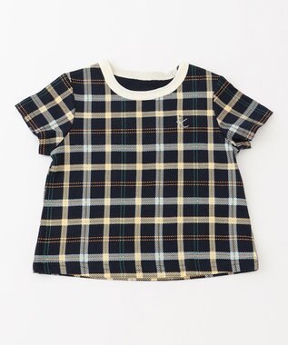 組曲 KIDS 【80-90cm】Check 半袖オーバーオール ネイビー系5
