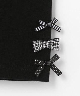 ANY KIDS 裾リボン 無地レギンス ブラック