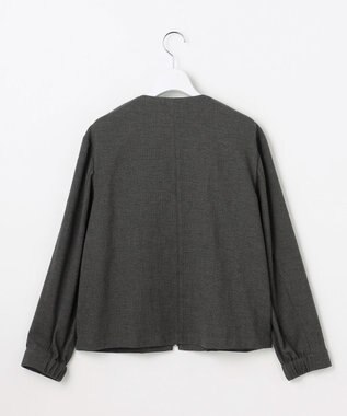自由区 L 【17号サイズまで展開】ライトブッチャーノーカラー ブルゾン チャコールグレー