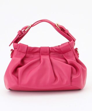 LA BAGAGERIE シープレザー　ギャザーミニマムバッグ ピンク