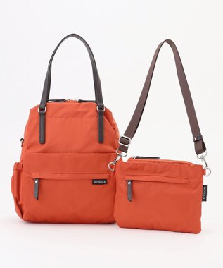 LA BAGAGERIE 【MONICA】ポーチ付き4WAYリュックサック オレンジ