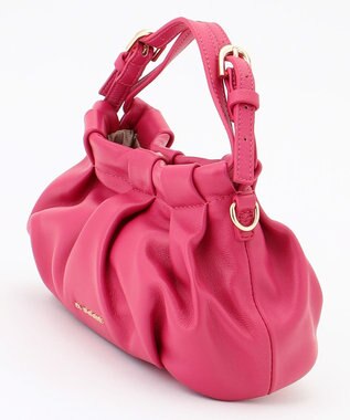 LA BAGAGERIE シープレザー　ギャザーミニマムバッグ ピンク