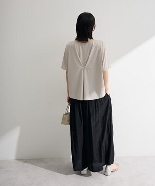 Green Parks マルチ機能バックデザインブラウス Gray Beige