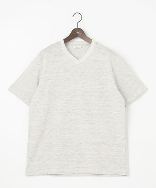 JOSEPH ABBOUD 【キングサイズ・吸水速乾】リネンハニカムTシャツ アイボリー系