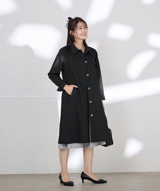 Tiaclasse 【洗える】ステンカラーコート ブラック