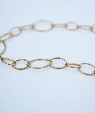 monshiro オーバルチェーンショートネックレス アンティークゴールド