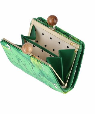 tsumori chisato CARRY 葉っぱ がま口 2つ折り財布 グリーン