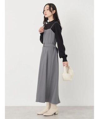 earth music&ecology ウエストマークキャミワンピース Gray