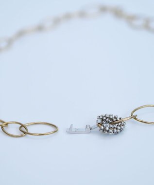 monshiro オーバルチェーンショートネックレス アンティークゴールド