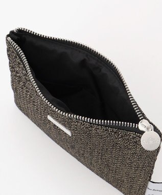 GRACE CONTINENTAL Fabricフラットポーチ-AW ゴールド
