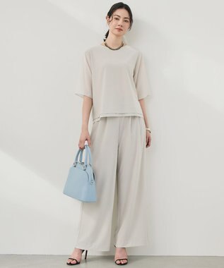 自由区 ストレッチアムンゼン Tブラウス ベージュ