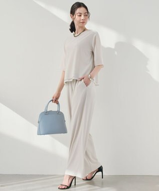 自由区 ストレッチアムンゼン Tブラウス ベージュ