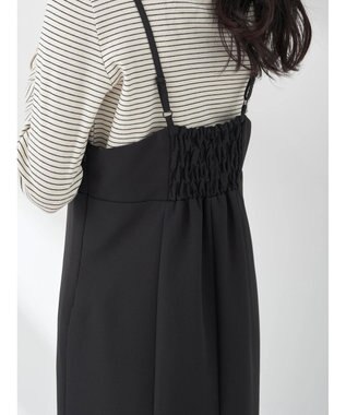 earth music&ecology バックスリットＩラインキャミワンピース Black