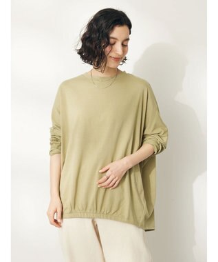 CRAFT STANDARD BOUTIQUE シルケット天竺　フロントギャザーＢＩＧ　Ｔｅｅ　Ｌ／Ｓ Light Khaki