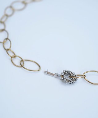 monshiro オーバルチェーンショートネックレス アンティークゴールド