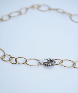 monshiro オーバルチェーンショートネックレス アンティークゴールド