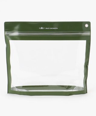 GRACE CONTINENTAL Fabricフラットポーチ-AW ゴールド