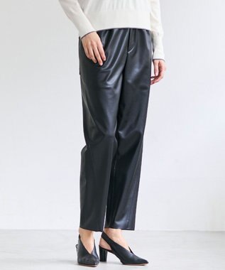 BEIGE， HYAL / フェイクレザーカービーラインイージーパンツ Black