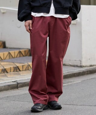 WEGO 【ユニセックス着用ITEM/XSSMLサイズ展開/ウエストゴム】ユルフィットコットンイージーパンツ レッドその他