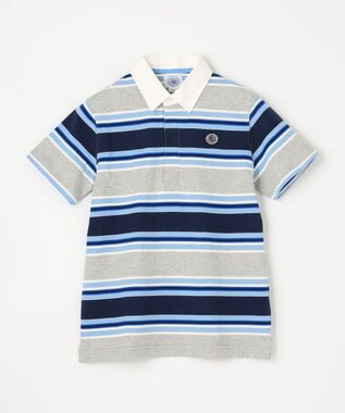 J.PRESS KIDS 【140-170cm】マルチボーダー 半袖ポロシャツ ネイビー系1
