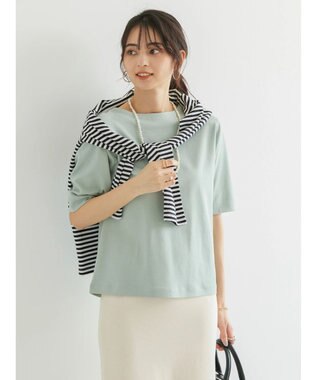 AMERICAN HOLIC ５分袖ボートネックカットプルオーバー Green