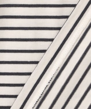 J.PRESS LADIES L タートルジャージー ボーダー カットソー グレー系1