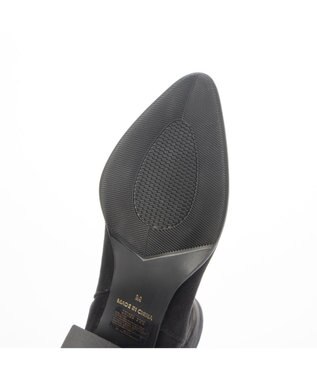 MODE ET JACOMO <carino>【レイン対応】ポインテッドフレアヒールブーツ ブラックスエード