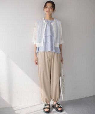 組曲 メッシュニット カーディガン アイボリー系