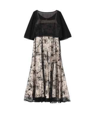 YECCA VECCA 【2点SET】フラワー柄スパンコール刺繍ドレス Ivory