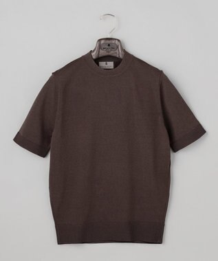 GOTAIRIKU 綿とポリのいいとこどり【洗濯機可】テーラード DRESS BIZ ニットTシャツ ダークブラウン系