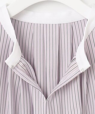 J.PRESS LADIES L ストライプジャージー カットソー ふじ色系1