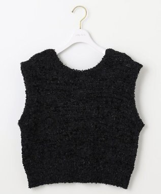 ANY SIS L 【前後着用可】リボンヤーン ベスト ブラック