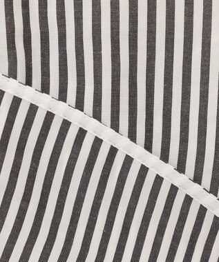 ICB 【洗える】 アルコットストライプ シャツブラウス ブラックストライプ系