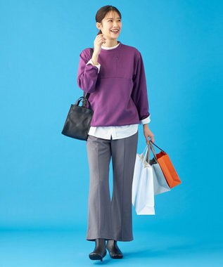 SHARE PARK LADIES 【UVカット・吸水速乾・ストレッチ・軽量・アンチピリング 】ダンボールクルーネックスウェット（S・Mサイズ） パープル系