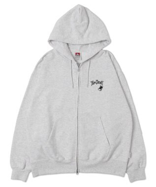 WEGO 【ユニセックス着用ITEM/MLサイズ展開】別注BENDAVISグラフィックジップパーカー アッシュグレー