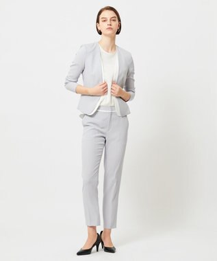 BEIGE， CINDY / ダブルカラージャケット Ice blue × White