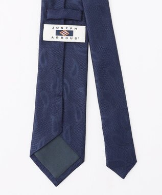JOSEPH ABBOUD 【イタリア生地・日本製】ジャカードペイズリー ネクタイ ネイビー系
