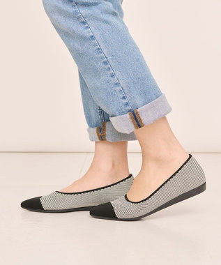 steppi 【洗える/撥水】  バイカラー ポインテッドパンプス ブラック系