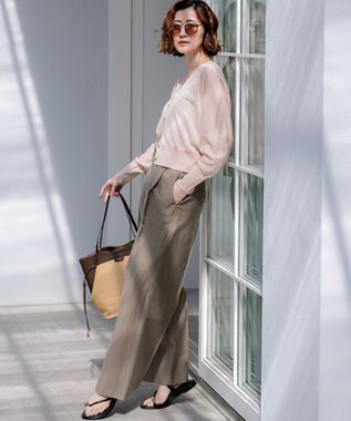 23区 【WEB&一部店舗限定カラーあり】シャイニーシアー ドルマンスリーブ カーディガン ピンク系