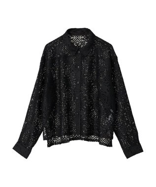 earth music&ecology レースショートシャツ Black