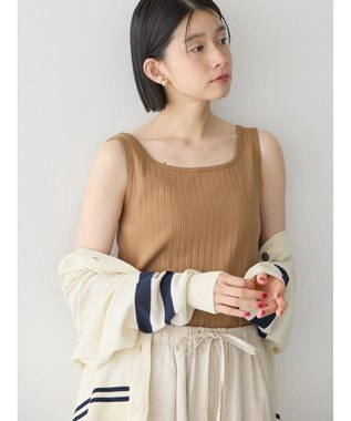 AMERICAN HOLIC 針抜きメッシュタンクトップ Camel