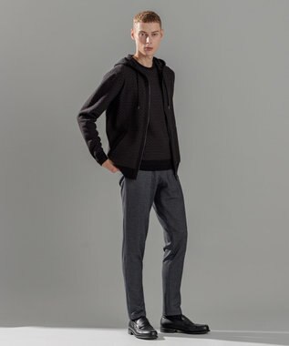 JOSEPH HOMME 【イージーケア】 ヴィスコースリンクス　ジップアップニットフーディー グレー系