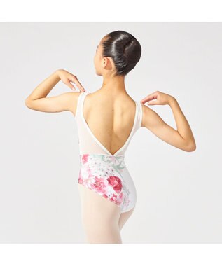 Chacott 【MAY NAGAHISA】ジュニア ノースリーブレオタード ラズベリープリント