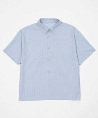 WEGO クロップドSSサッカーストライプシャツ サックス