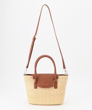 LA BAGAGERIE フラップ2WAYかごトートバッグ ナチュラル
