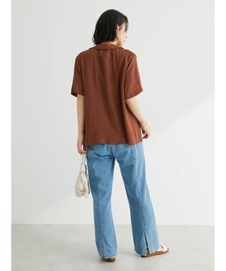 Green Parks ゆったり開襟シャツ Brown