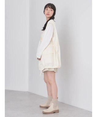 earth music&ecology ドロストコードジレ Ivory